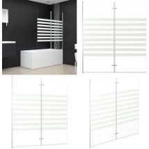 Enclos de bain 120x140 cm Verre trempé Rayures - enclos de bain - enclos de douche - Home & Living