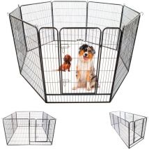 Paitsy - Parc Enclos pour chien chiot et lapin GARDEO100x120x8, 8 panneaux 100x120cm, 4M2, modulable, intérieur et extérieur, pliable, garantie 5 ans