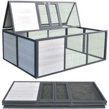 Mucola - Enclos extérieur pliable pour lapins Enclos extérieur pour lapins Enclos pour cochons d'Inde Blanc / Gris