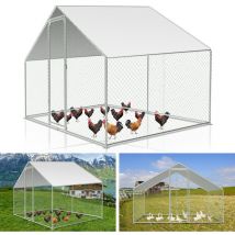 Enclos poulailler Enclos extérieur Acier galvanisé avec grillagé und Auvent cage pour animaux Poulailler pour lapin 3 x 2 x 2 m - Swanew