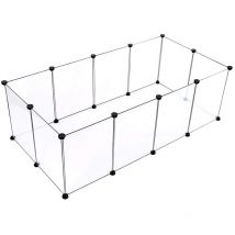 Yongqing - Enclos pour petits animaux Clôture modulable en plastique 143x71x47cm - 20 panneaux transparents