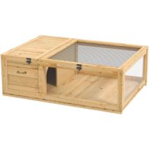 Enclos pour tortue - parc pour tortue - niche, enclos extérieur, toits ouvrants verrouillables - plexiglas métal sapin pré-huilé