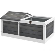 Enclos pour tortue - parc pour tortue - niche, enclos extérieur grillagé, toit ouvrant verrouillable - sapin gris blanc