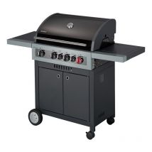 ENDERS - Barbecue Boston Black 4 IK Turbo - 4 brûleurs dont 1 Turbo Zone - 1 brûleur arrière infrarouge - 1 brûleur latéral - Jusqu'à 12 convives