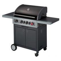 Barbecue Boston Black 4 k Turbo - 4 brûleurs dont 1 Turbo Zone - 1 brûleur arrière infrarouge - 1 brûleur latéral - switch grid- 21,85 kW - Enders