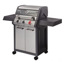 Barbecue Monroe Pro X3S Turbo - 3 brûleurs dont 1 Turbo Zone - 2 tablettes - Couvercle avec fenêtre - Simple Clean - Jusqu'à 10 convives - 11,2 kW