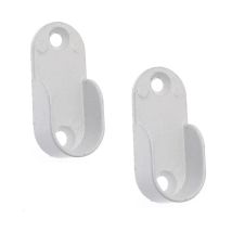 Endhalter für ovales Garderobenrohr, 30x15mm, weiß, 2 Stück