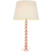 Endon - Adelie & Cici Base et abat-jour Lampe de Table Blush Cristal Verre & Tissu Ivoire