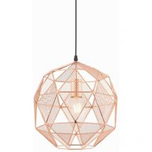 Armour - Ciondolo sferico a 1 luce con piastra in rame, E27 - Endon
