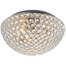 Endon Chryla - Plafoniera a filo per bagno a 3 luci Cromo, dettagli in cristallo trasparente IP44, G9