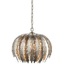 Delphine Suspension décorative en forme de feuille d'argent en couches - Endon