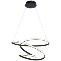 Dune Modern Designer led Pendant Light Swirl Textured Black Finish - Endon