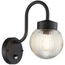 Eldon Aplique Globe negro texturizado, IP44 - Endon