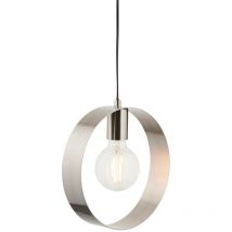 Hoop - Sospensione a soffitto a 1 luce Nichel spazzolato, E27 - Endon