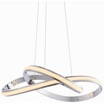 Lighting Aria - led integrato a sospensione con piastra effetto cromato e silicone bianco opaco 1 luce dimmerabile IP20 - Endon