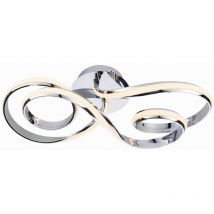 Lighting Aria - Piastra led semi-filo integrata effetto cromato e silicone bianco opaco 1 luce dimmerabile IP20 - Endon