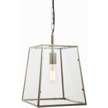 Endon - Lighting Hurst - Lampadario in Nichel Lucido e Vetro Trasparente 1 Luce Dimmerabile IP20 - E27