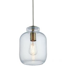 Lyra Lampadario a soffitto a cupola in vetro strutturato - Endon