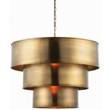 Morad - Suspension à 1 ampoule cylindrique en laiton antique, E27 - Endon