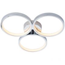 Endon - Radius Plafonnier semi-encastré led rond design moderne Chrome, blanc chaud, IP44