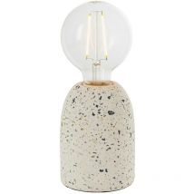Terrazzo - 1 mesa de luz, terrazo blanco claro (solo base), E27 - Endon