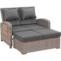 Endorphin - Gartensofa Bahia Tobago mit Teakholzteilen – Vielseitige Multifunktionsliege für Garten & Terrasse, outdoor lounge – garten lounge, 117