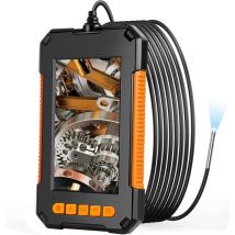 Ersandy - Endoscope Industriel, Caméra endoscopique 3.9mm Caméra d'inspection 1080P hd Ecran 4.3 Pouces Caméra Serpent étanche IP67 avec 6 Lumières