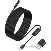 Tigrezy - Endoscope pour iPhone, ilihome Caméra d'inspection avec Objectif de 5.5 mm pour, Borescope à câble Semi-Rigide de 3.5 mètres IP68 étanche