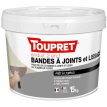 Enduit 2en1 Bandes à Joints et Lissage Pâte 15kg