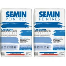Semin - Enduit de Lissage Lisseur ETS2, Intérieur, Poudre, sac de 25 kg, Lot de 2