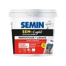 Enduit de rebouchage et lissage sem-light Semin 1L : Prêt à l'emploi et allégé sem-light rend vos travaux faciles