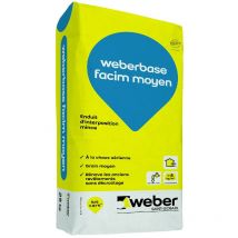 Weber Saint Gobain - Enduit d'interposition,25 kg, à la chaux aérienne grain moyen pour rénover un ancien revêtement organique avec une solution