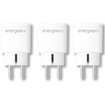 Energeeks - Pack de 3 enchufes wifi inteligentes con medidor de consumo