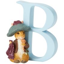 Statuina Peter Rabbit con lettera b – Altezza 7 cm – Resina – Beatrix Potter