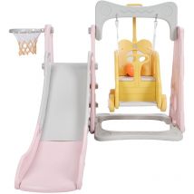 Jeffergarden - Enfants Bébé Toddler Climber Swing Set Long Slide Enfants Aire de Jeux pour Outdoor IndoorStyle 3 Rose
