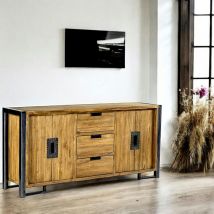 Pier Import - Enfilade en teck naturel 4 portes 3 tiroirs 186x88x45cm canada