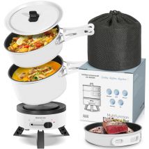 Homecall - enfrifam Elektrische Multipfanne Elektrische Hot Pot, Multikocher, Elektrische Pfannen, Campingkocher 700,00 w, Fondue Set, Ideal für Büro