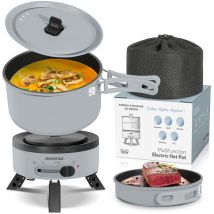 Enfrifam Elektrische Multipfanne Elektrische Hot Pot, Multikocher, Elektrische Pfannen, Campingkocher 700,00 W, Fondue Set, Ideal Für Büro Wohnheime 