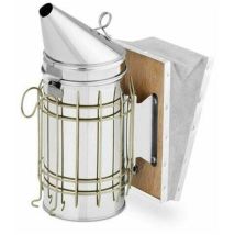 Enfumoir Abeilles Avec Soufflet Pour Apiculture Acier Inoxydable Et Cuir Grand - Marron