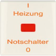 Busch-jaeger 2102H-34 plaque de recouvrement, bouton d'arrêt d'urgence de chauffage en allemande, blanc alpin, protégé contre l'