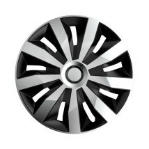 Polaire - Boîte de 4 enjoliveurs penta SilverNoir abs 14'' RA14-RPEA - Ce produit de marque est neuf.