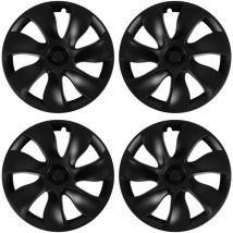 Enjoliveurs et jantes Lot de 4 enjoliveurs de roue 19 pouces, noir mat, protection de jante entièrement enveloppée, garniture de remplacement haute