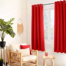 Enjoy Home, Tenda oscurante con 8 occhielli, in poliestere, 140 x 180 cm, Rosso (Rouge)
