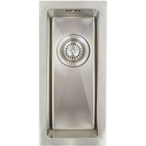 Enki - Zero, KS005, Brushed Stainless Steel Kitchen Sink 0.5, Undermount or Topmount Fitting into Sink Unit, Small Sink Bowl, Kitchen Essential