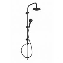 Enki - Carre Ultra Slim Shower Riser Rail Kit Round Black 950mm