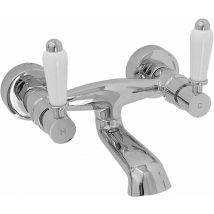 Enki - Downton Bath Mixer Tap Wall Mounted Ceramic Chrome BT0520