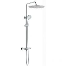 Dune Shower Head & Handheld Round Thermostatic Chrome 400mm - Enki