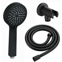 EO024, Black, Modern Handshower Kit, Multi Function Handshower, Shower Hose & Wall Bracket Shower Outlet, Easy Clean & Easy to Install, Standard uk