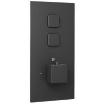 Milan Shower Valve Square 2-Outlet Black TSV073 - Enki