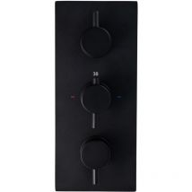 ENKI Venice Triple Shower Valve Round 3-Outlet Black TSV026